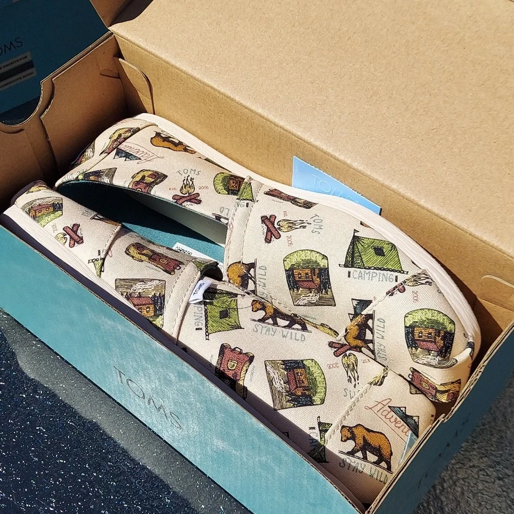 NEW TOMS Alpargata Camping Natural Slip-on Shoes‎ New in Box 6.5